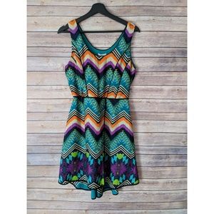 Bar III printed fit and flair dress